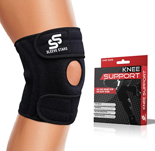 Sleeve Stars Knee Brace & Knee Support for Men & Women, Knee Braces for Knee Pain, Knee Protection Wrap for Working Out, LCL, MCL, ACL, Meniscus Tear, Knee Compression Patella Tendon Strap (S/M/L)