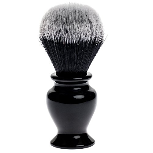 Fendrihan Black and White Synthetic Shaving Brush with Resin Handle for Personal and Professional Shaving (Knot: 24 mm)