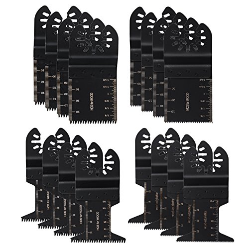HIFROM (4 Set) Wood/Precision Japan Tooth Oscillating Multitool Quick Release Saw Blades Compatible with Fein Porter Cable Bosch Dremel Craftsman Multi Tool