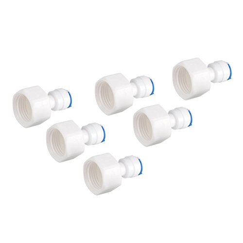 6pcs 1/4 Tube OD Female Push in Quick Connector Water Filter Connect Quick Fitting Connector for water filters, RO systems