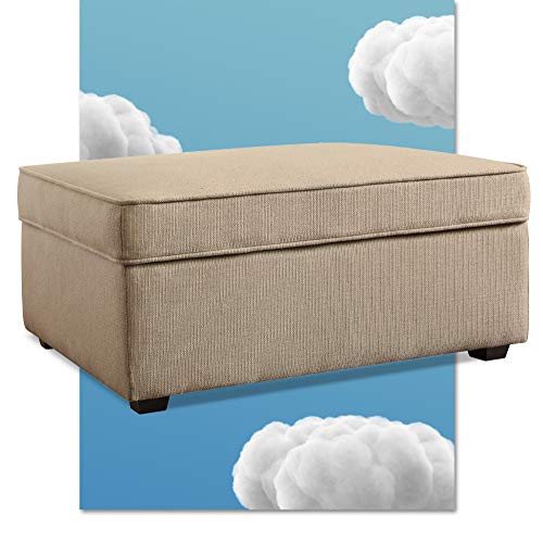 Serta Olin Storage Ottoman, Contemporary Design Hinged Lid, Can Be Used as Footrest or Extra Seat, Easy Assembly, Beige