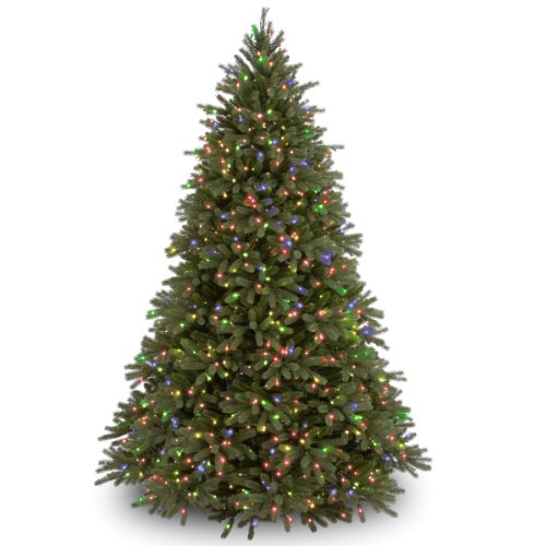 National Tree Company Feel Real Jersey Frasier Fir 6.5 Foot Artificial Prelit Christmas Tree, Dual Color LED Bulbs, Metal Stand, Easy Assembly, Green