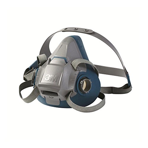 3M 50051131494911 Rugged Comfort Half Mask 6500 – Standard Drop-Down, Large, Grey/Blue