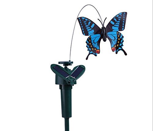 URTop 1Pcs Home Garden Decor Vibration Solar Dancing Flying Butterfly Artificial Fluttering Flying Simulation Butterfly Color Ranodm