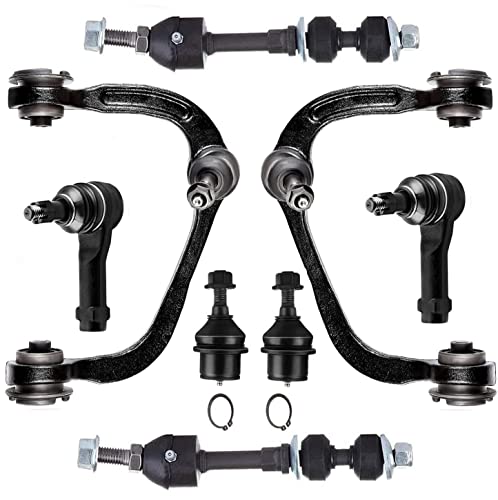 SCITOO 8pcs 2WD Front Suspension Kit Upper Control Arms Lower Ball Joints Sway Bar Links Outer Tie Rods Fit 2005 2006 2007 2008 For Ford For F-150 2006-2008 For Lincoln Mark LT RWD
