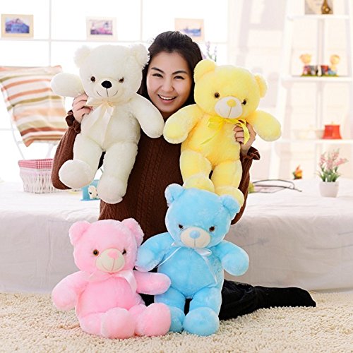 elfishgo Creative Light Up LED Inductive Teddy Bear Stuffed Animals Plush Toy Colorful Glowing Teddy Bear, 20- Inch(Pink) | The Storepaperoomates Retail Market - Fast Affordable Shopping