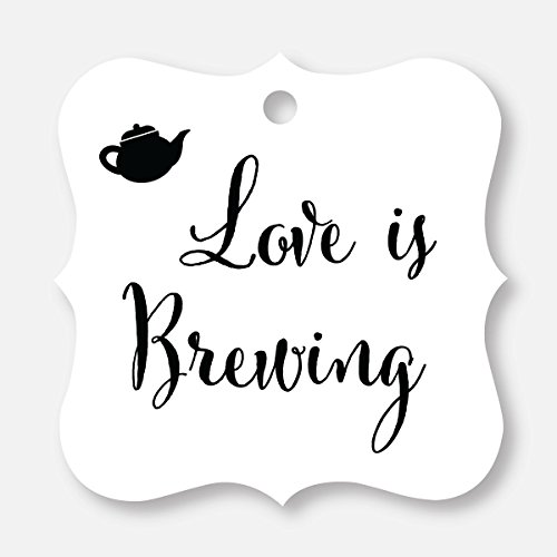 24 ct Love is Brewing Wedding Favor Tags, Beer, Teapot, Coffee Cup (FS-096-BW)