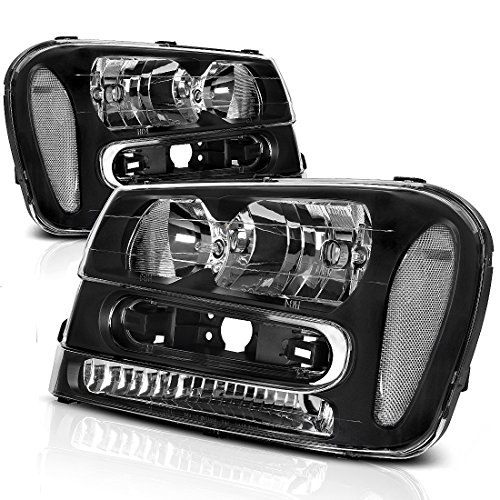 AUTOSAVER88 Headlight Assembly Compatible with 2002-2009 Trailblazer Replacement Black Housing Headlamp(Except Compatible with 2006-2009 LT models Pair)