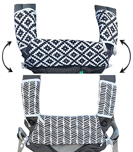 Drool & Teething Pad | Fits All Carriers | Reversible Organic Cotton 3-Piece Set – Ideal for Infant Toddler Girls & Boys [Patent Pending]