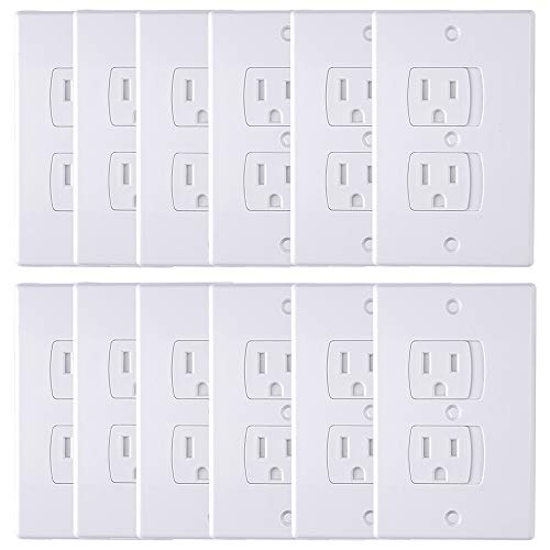 AUSTOR 12 Pack Baby Safety Wall Socket Plugs Electric Outlet Covers Baby Safety Self Closing Wall Socket Plugs Plate Alternate for Child Proofing