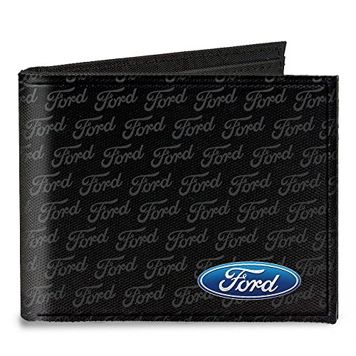 Buckle-Down mens Buckle-down Canvas Bifold – Ford Oval Corner W/Text Wallet, Multicolor, 4.0 x 3.5 US