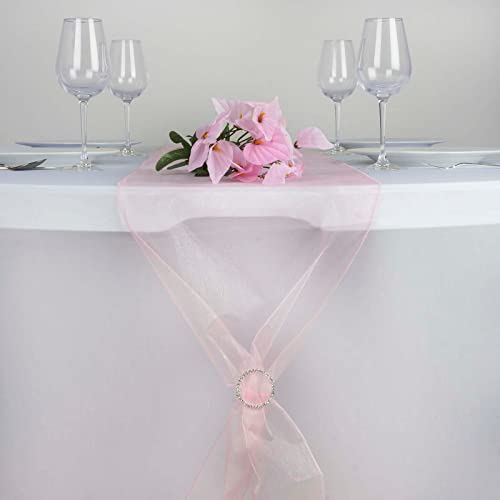 TABLECLOTHSFACTORY Pink Organza Table Runner