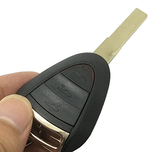 Replacement Keyless Entry Remote Car Key Fob Shell Case for Porsche Cayman 911 Boxster Carrera GT (Black)