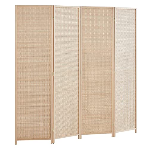 Room Divider Privacy Screen 16″ Room Dividers and Folding Privacy Screens 4 Panel Room Divider Wall 5.6FT Tall Bamboo Room Divider Partitions/Separator