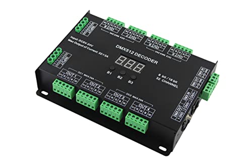 32 Channel 96A RGBW DMX 512 LED Decoder Controller DMX Dimmer DC5-24V RGBW RGB LED Light 8 Bit/16 Bit