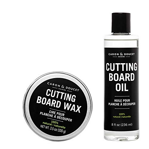 Caron & Doucet – Cutting Board & Butcher Block Conditioning Oil & Wood Finishing Wax Bundle | 100% Plant-Based & Vegan, Best for Wood & Bamboo Conditioning & Sealing | Does NOT Contain Mineral Oil!