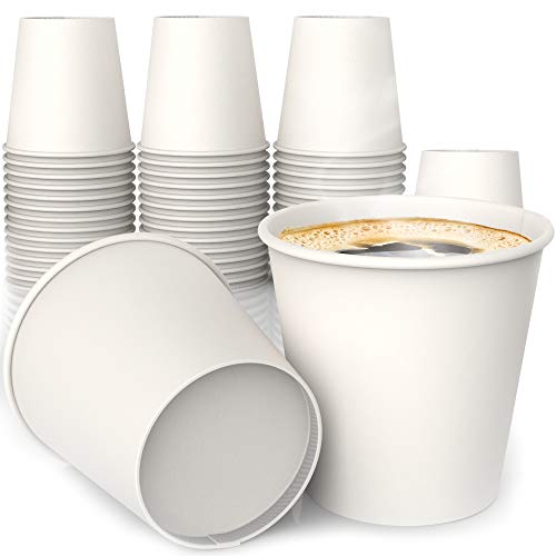 6 oz All-Purpose White Paper Cups (50 ct) – hot Beverage Cup for Coffee Tea Water and cold Drinks – ideal Home Bath Cup paper cup