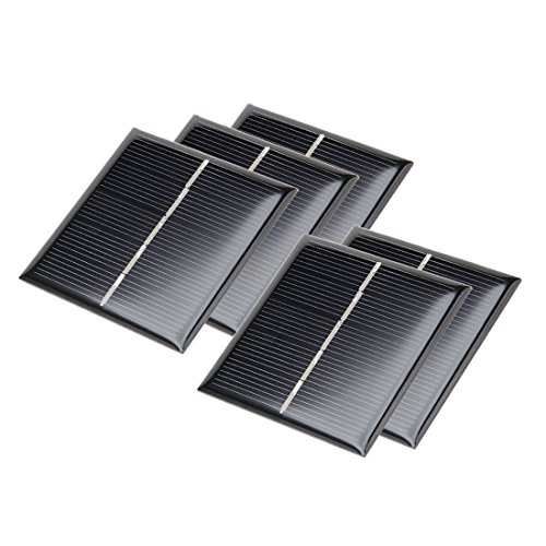 uxcell 5Pcs 2.5V 120mA Poly Mini Solar Cell Panel Module DIY for Light Toys Charger 59.8mm x 59.8mm
