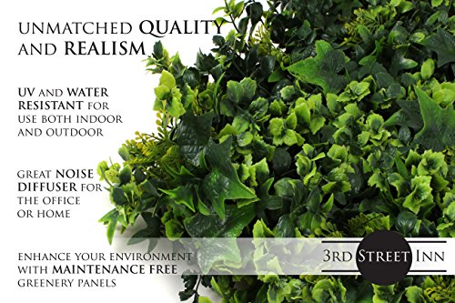 Milltown Merchants Artificial Hedge – Outdoor Artificial Plant – Great Boxwood and Ivy Substitute – Sound Diffuser Privacy Fence Hedge – Topiary Greenery Panels (12, English Garden) | The Storepaperoomates Retail Market - Fast Affordable Shopping