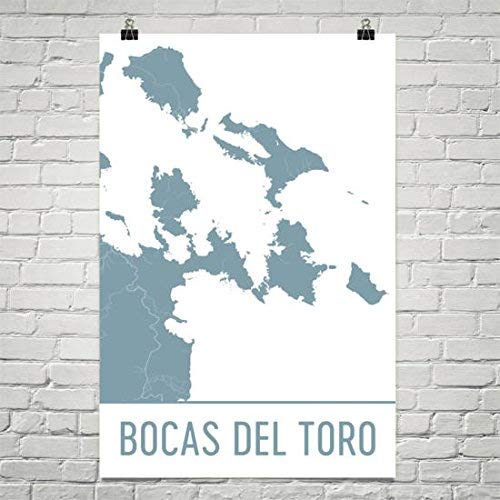 Bocas Del Toro Map, Bocas Del Toro Art, Bocas Del Toro Print, Bocas Town Panama Poster, Panamanian Gifts, Map of Panama, Island Poster 24″x36″