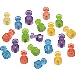 Quartet Assorted Colors Magnetic Pushpins, 1 1/2″ Diameter, Assorted Colors, Pack of 20