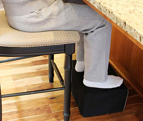 InteVision Extra Large 2-in-1 Footrest for Added Height – Premium Foam Cushion Works Great for Under Desk or bar – Will not Slide on Any Surface (17.5″ X 12″ x 8″)