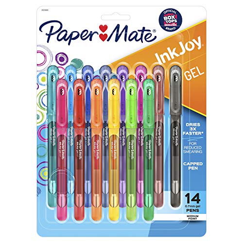Paper Mate InkJoy Gel Pens, Medium Point (0.7mm), Assorted Colors, Capped, 14 Count