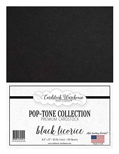 Black Licorice Cardstock Paper – 8.5 X 11 Inch 65 Lb. Cover -50 Sheets From Cardstock Warehouse