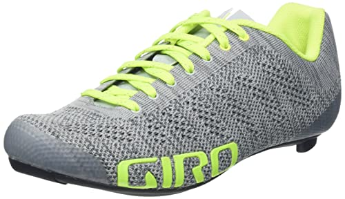 Giro Empire E70 Knit Mens Road Cycling Shoe − 40, Grey Heather/Highlight Yellow (2021)