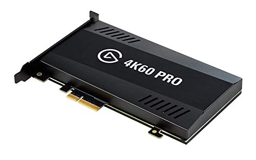 Elgato Game Capture 4K60 Pro – 4K 60fps Capture Card with Ultra-Low Latency Technology for Recording PS4 Pro and Xbox One X Gameplay, PCIe x4, Black