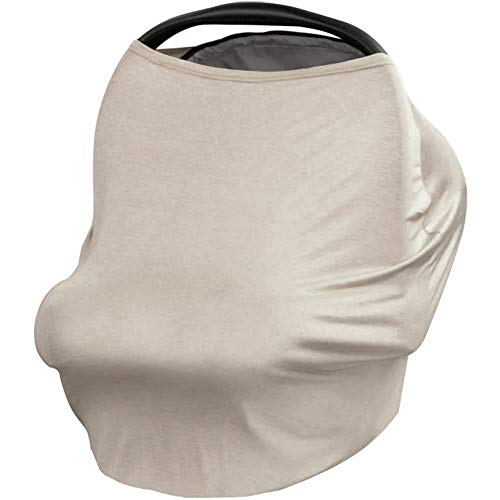 Creation Core 3 in 1 Nursing Breastfeeding Cover Baby Car Seat Cover Canopy Stretchy Carseat Canopy Grocery Cart Cover (Light Yellow)