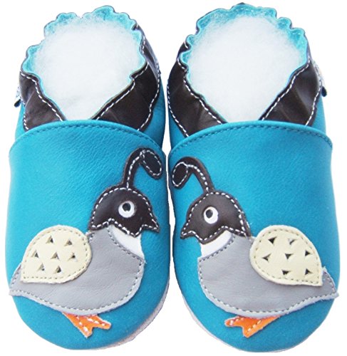 Leather Baby Soft Sole Shoes Boy Girl Infant Children Kid Toddler Crib First Walk Gift Quail Blue (12-18month, Blue)