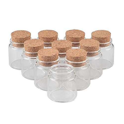 TAI DIAN Glass Bottles with Cork Crafts Bottles Jars Weding Gift 50ml Empty Jars Containers Bottles 24pcs (24, 50ml-47x50x33mm)