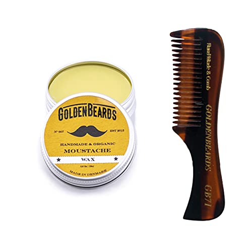 Golden Beards Kobenhavn BALM GROOMING OIL Moustache Wax & Small Comb Get the BEST Moustache Wax KIT with a 2.8 inch Comb at BEST Price! Get this combo ordering these two products!