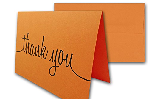 Thank You Note Cards & Envelopes – 25 cards and envelopes (Orange Fizz (Orange))