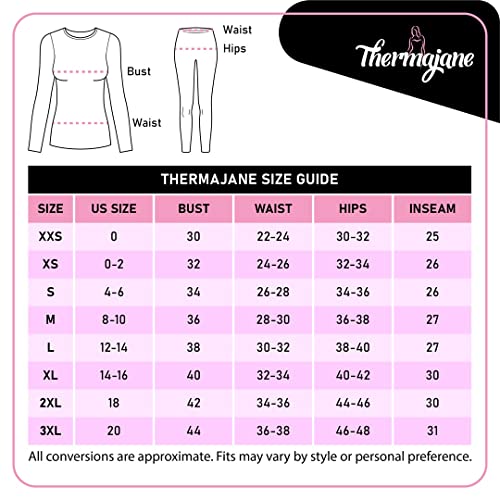 Thermajane Long Johns Thermal Underwear for Women Fleece Lined Base Layer Pajama Set Cold Weather (Large, Purple) | The Storepaperoomates Retail Market - Fast Affordable Shopping