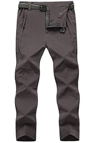 TBMPOY Men’s Quick Dry Ripstop Belted Mountain Fishing Cargo Pants(03thin Brown,us L)