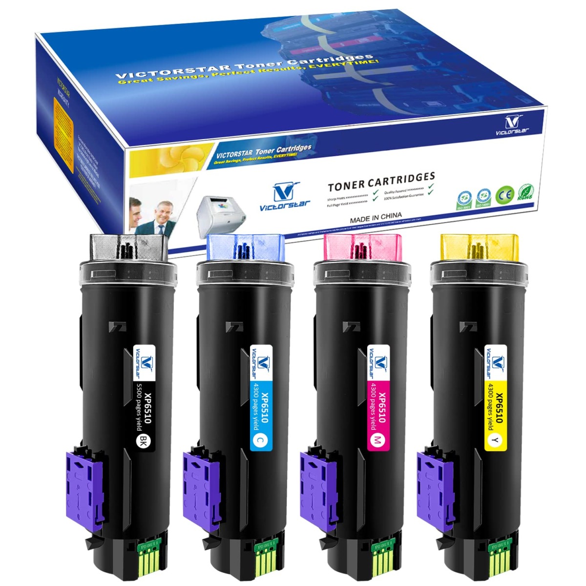 VICTORSTAR 4 Colors Compatible Toner Cartridges 6510 6515 【Extra High Yield】 5500 Pages BK, 4300 Pages CMY for Xerox Phaser 6510n 6510dn 6510dni 6510dnm WorkCentre 6515 6515n 6515dn 6515dni 6515dnm | The Storepaperoomates Retail Market - Fast Affordable Shopping