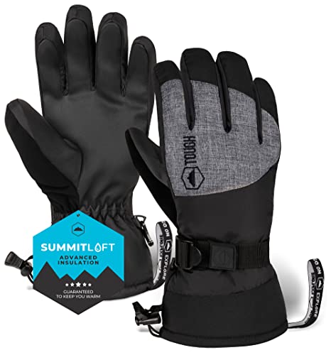 Tough Outdoors Men’s Winter Gloves – Ski Gloves – Adult Snow Gloves for Men & Women – Snowboarding Gloves & Skiing Gloves – Waterproof Gloves & Insulated Gloves – Winter Snowboard Gloves Men & Women