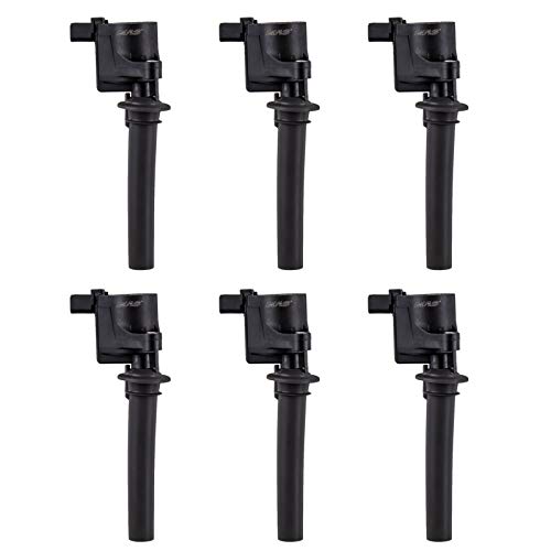 MAS Set of 6 Ignition Coils Pack Compatible with Ford Escape Taurus Five Hundred Free Style Mazda Tribute Mercury Mariner Sable 3.0L V6 Replacement for DG500 FD502 DG513 C1458 5C1449