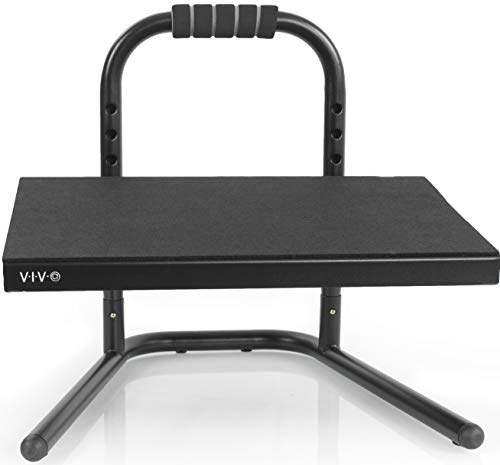 VIVO Black Ergonomic Height Adjustable Standing Foot Rest Relief Platform for Standing Desks STAND-FT01