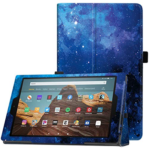 Famavala Folio Case Cover for 10.1″ Fire HD 10 Tablet (Previous 9th / 7th / 5th Generation, 2019/2017 /2015 Release) (BlueSky)