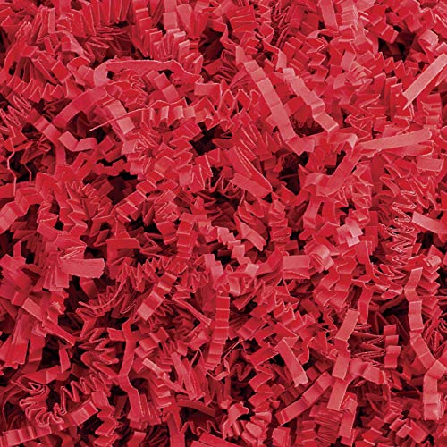 MagicWater Supply Crinkle Cut Paper Shred Filler (1/2 LB) for Gift Wrapping & Basket Filling – Red