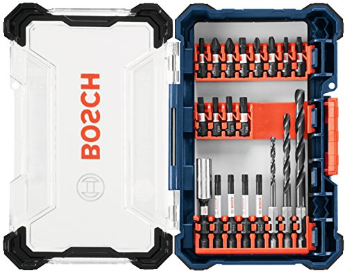 Bosch 20 Piece Impact Tough Drill Driver Custom Case System Set DDMS20, Blue, Orange