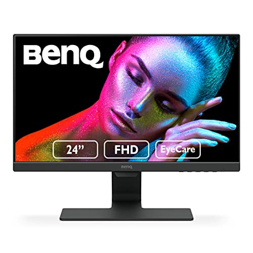 BenQ GW2480 Computer Monitor 24″ FHD 1920x1080p | IPS | Eye-Care Tech | Low Blue Light | Anti-Glare | Adaptive Brightness | Tilt Screen | Built-In Speakers | DisplayPort | HDMI | VGA