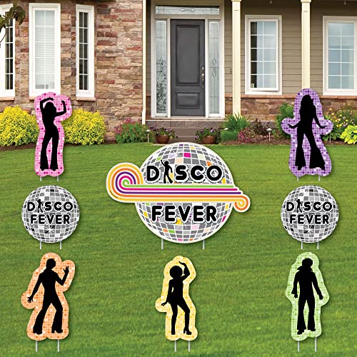 70’s Disco – Yard Sign & Outdoor Lawn Decorations – 1970’s Disco Fever Yard Signs – Set of 8