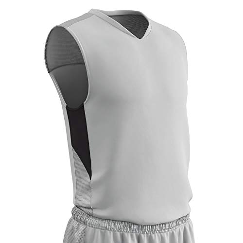 CHAMPRO Charge Polyester Basketball Jersey, Adult X-Large, White, Black
