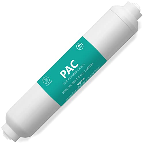 Post Activated Carbon PAC Water Filter Replacement – 5 Micron Inline Filter – 10 inch, 1/4″ Threaded Fitting – Under Sink and Reverse Osmosis System – Express Water…