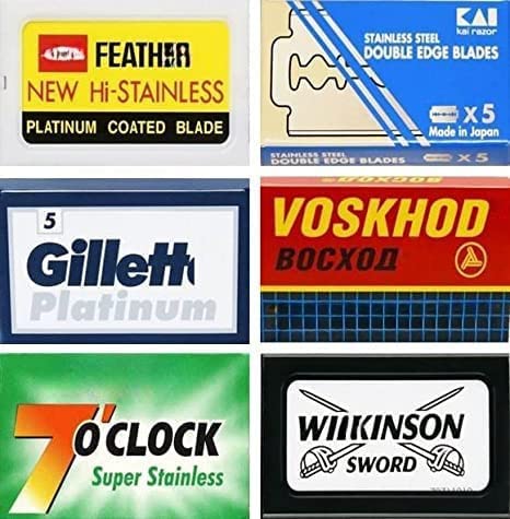 35 Quality Double Edge Razor Blades Sampler (6 different brands)
