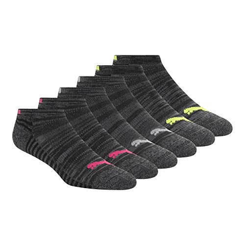 PUMA Women’s 6 Pack Low Cut Socks, Black/Pink, 11-Sep US